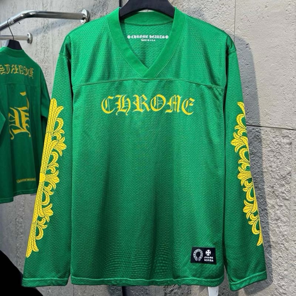 Chrome Hearts Green Mesh Long-Sleeved Jersey